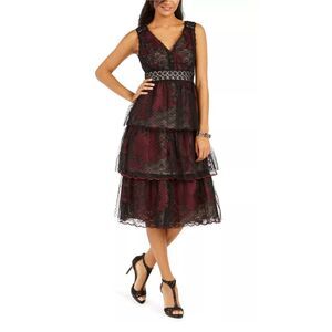 Taylor x BHLDN Harcourt, Tiered Midi Dress Tulle Floral Lace Size 6 NWT